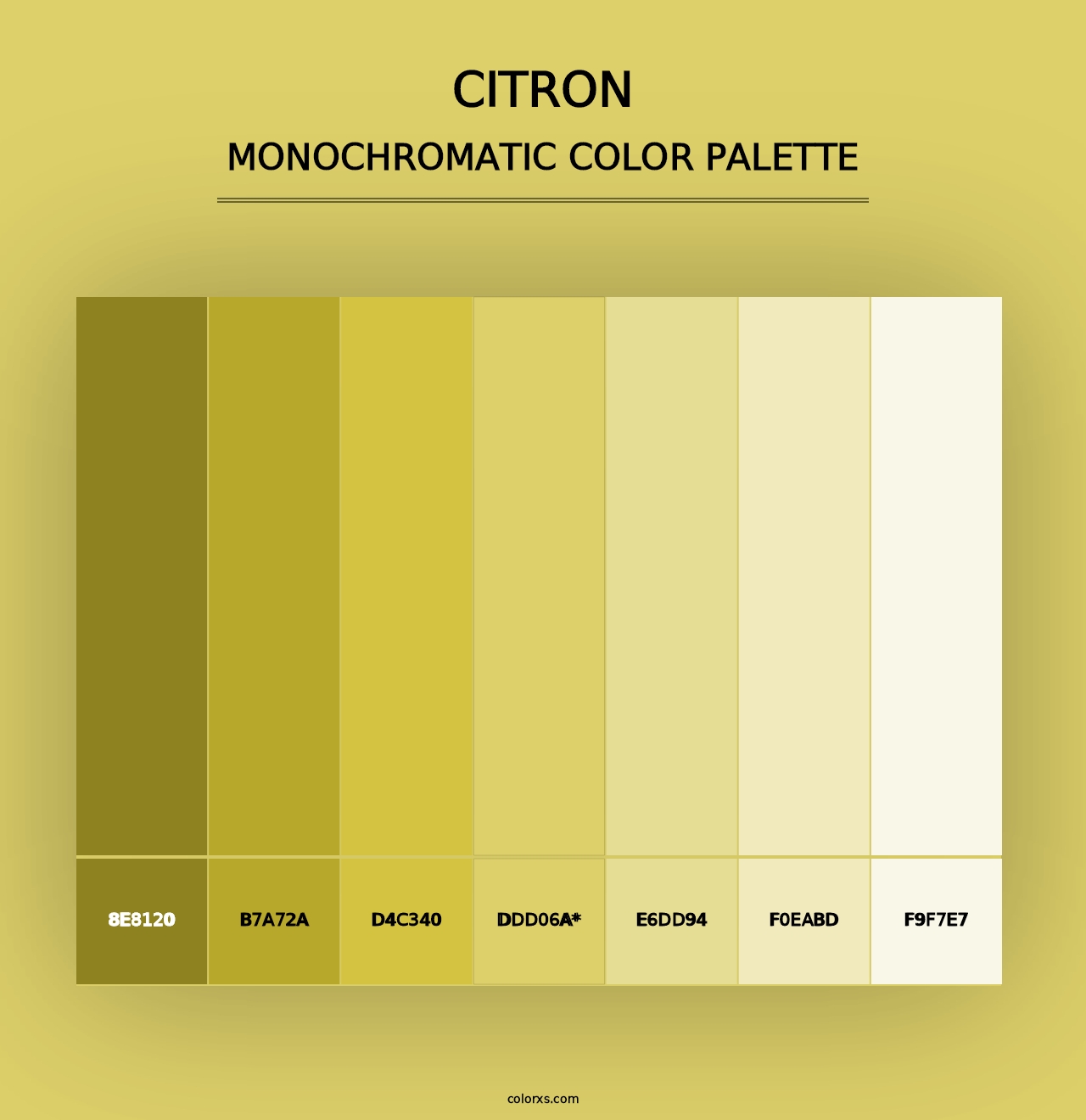 Citron - Monochromatic Color Palette