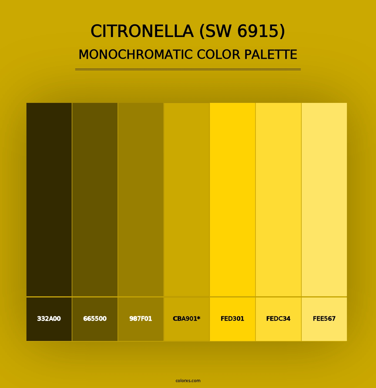 Citronella (SW 6915) - Monochromatic Color Palette