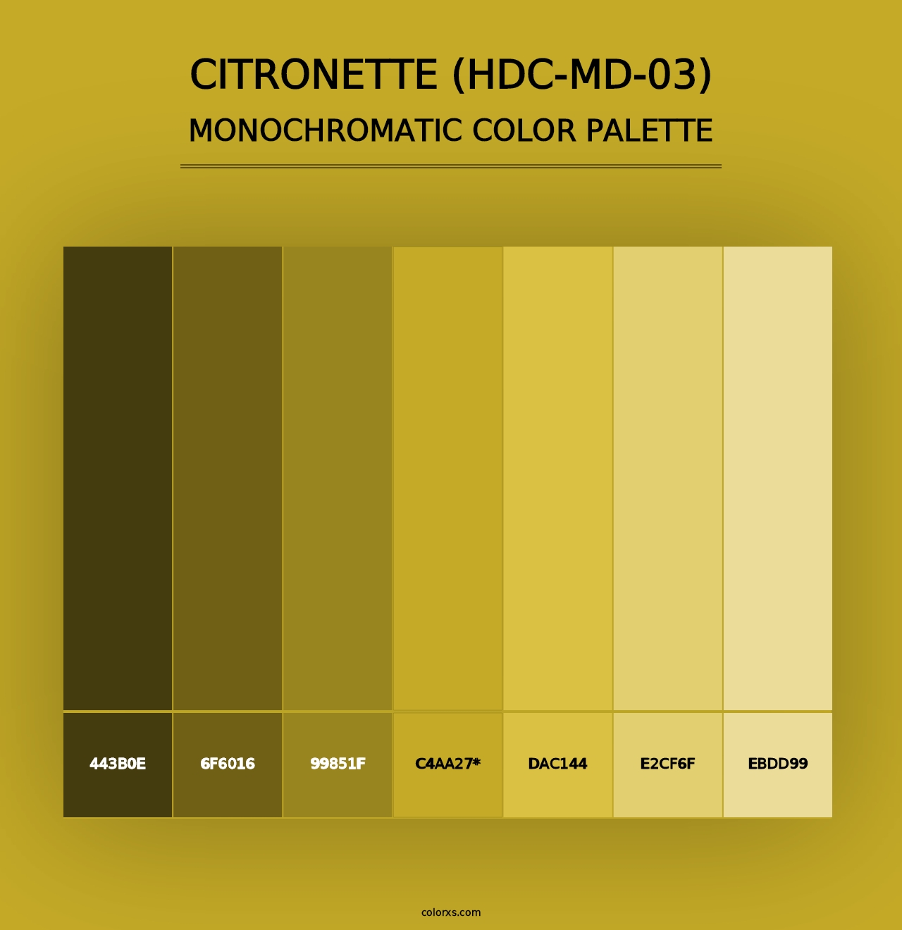 Citronette (HDC-MD-03) - Monochromatic Color Palette