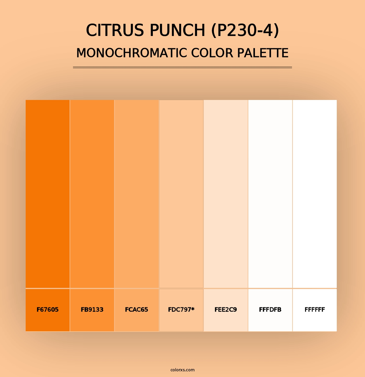 Citrus Punch (P230-4) - Monochromatic Color Palette