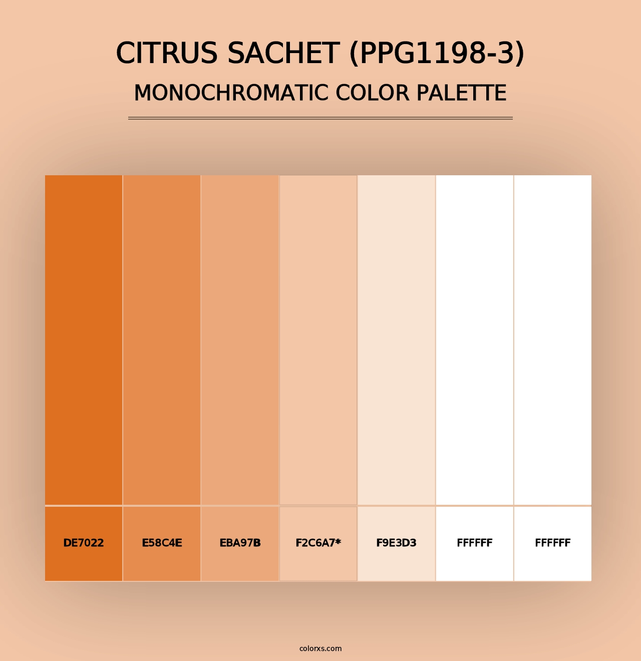 Citrus Sachet (PPG1198-3) - Monochromatic Color Palette