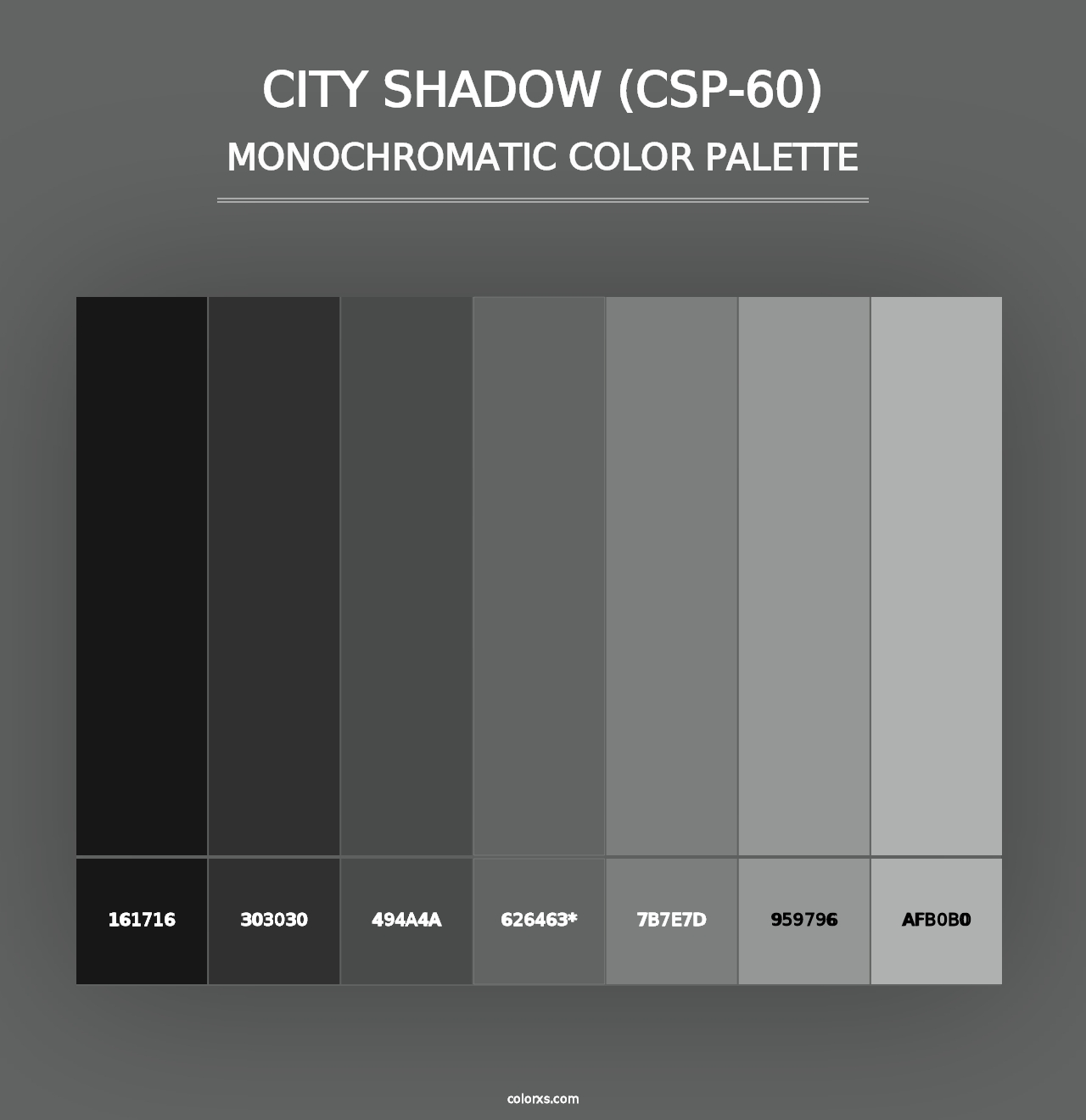 City Shadow (CSP-60) - Monochromatic Color Palette