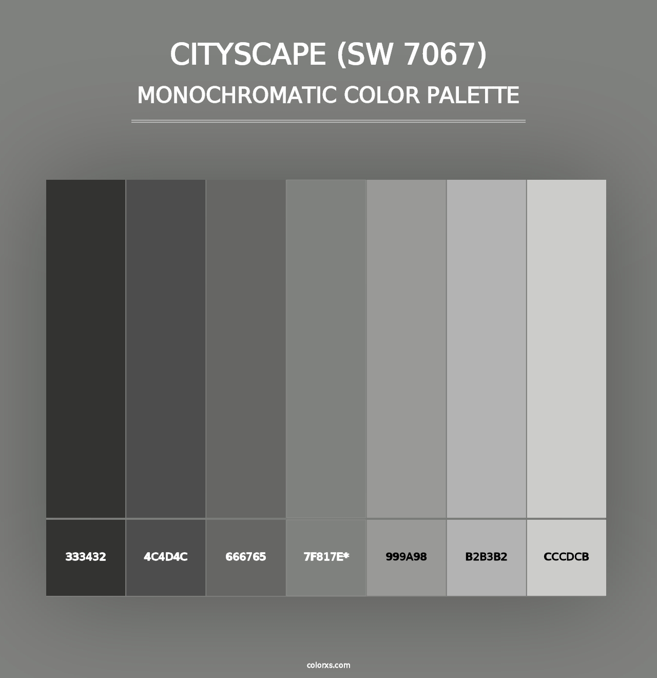 Cityscape (SW 7067) - Monochromatic Color Palette