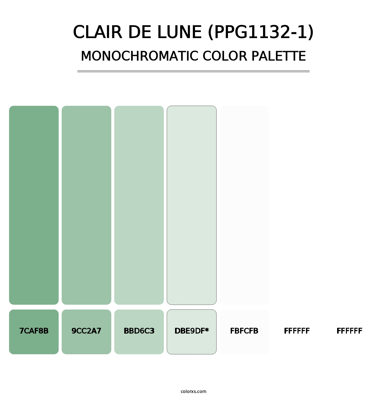 Clair De Lune (PPG1132-1) - Monochromatic Color Palette