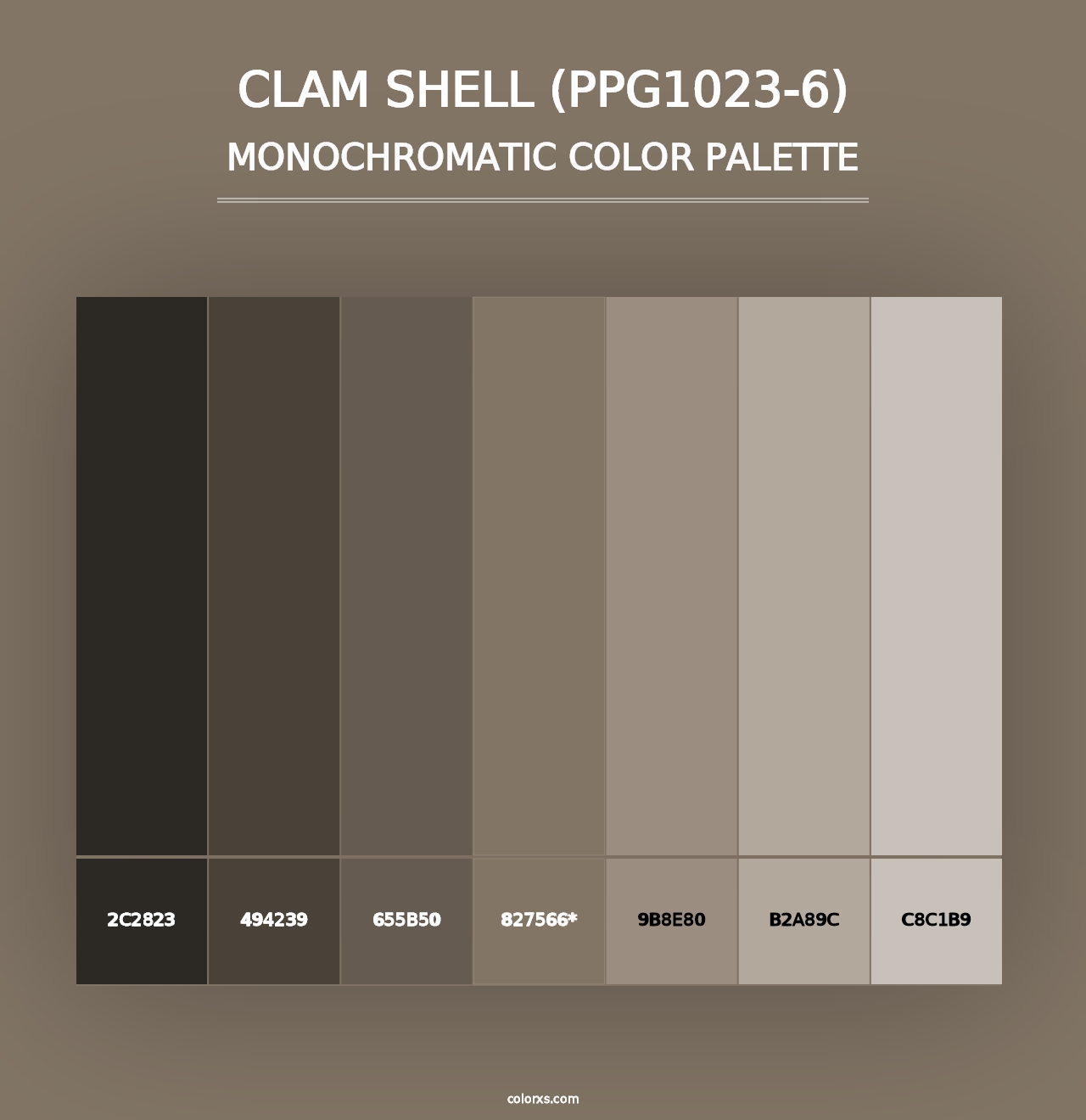 Clam Shell (PPG1023-6) - Monochromatic Color Palette