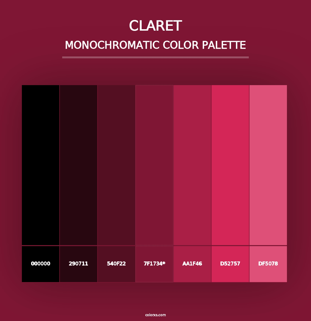 Claret - Monochromatic Color Palette