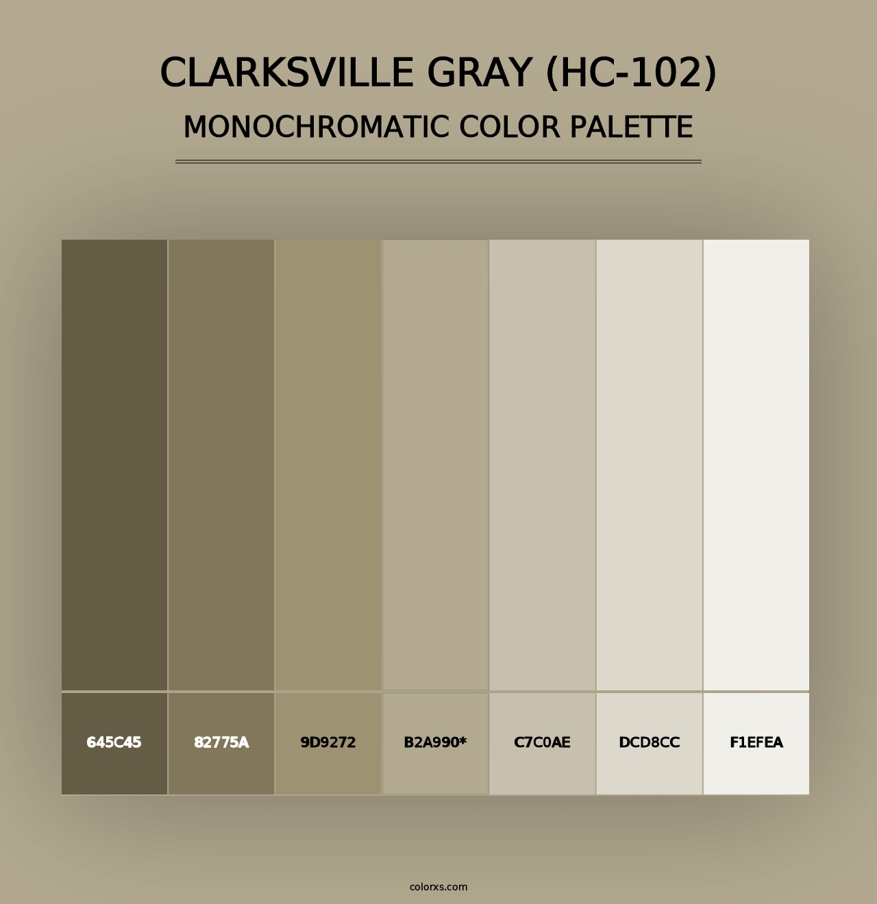 Clarksville Gray (HC-102) - Monochromatic Color Palette