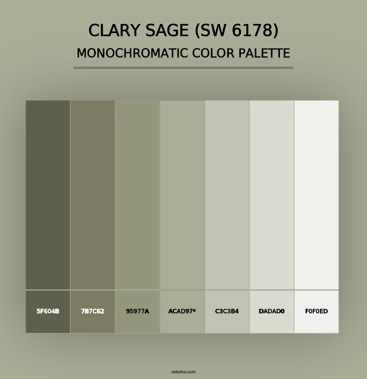 Clary Sage (SW 6178) - Monochromatic Color Palette