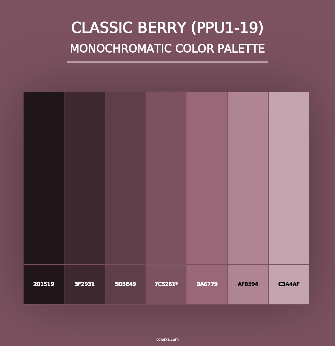 Classic Berry (PPU1-19) - Monochromatic Color Palette