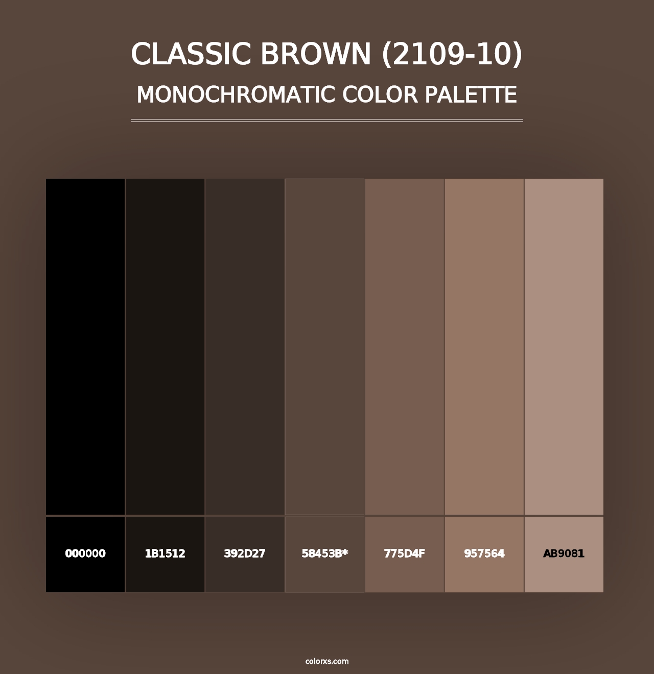 Classic Brown (2109-10) - Monochromatic Color Palette