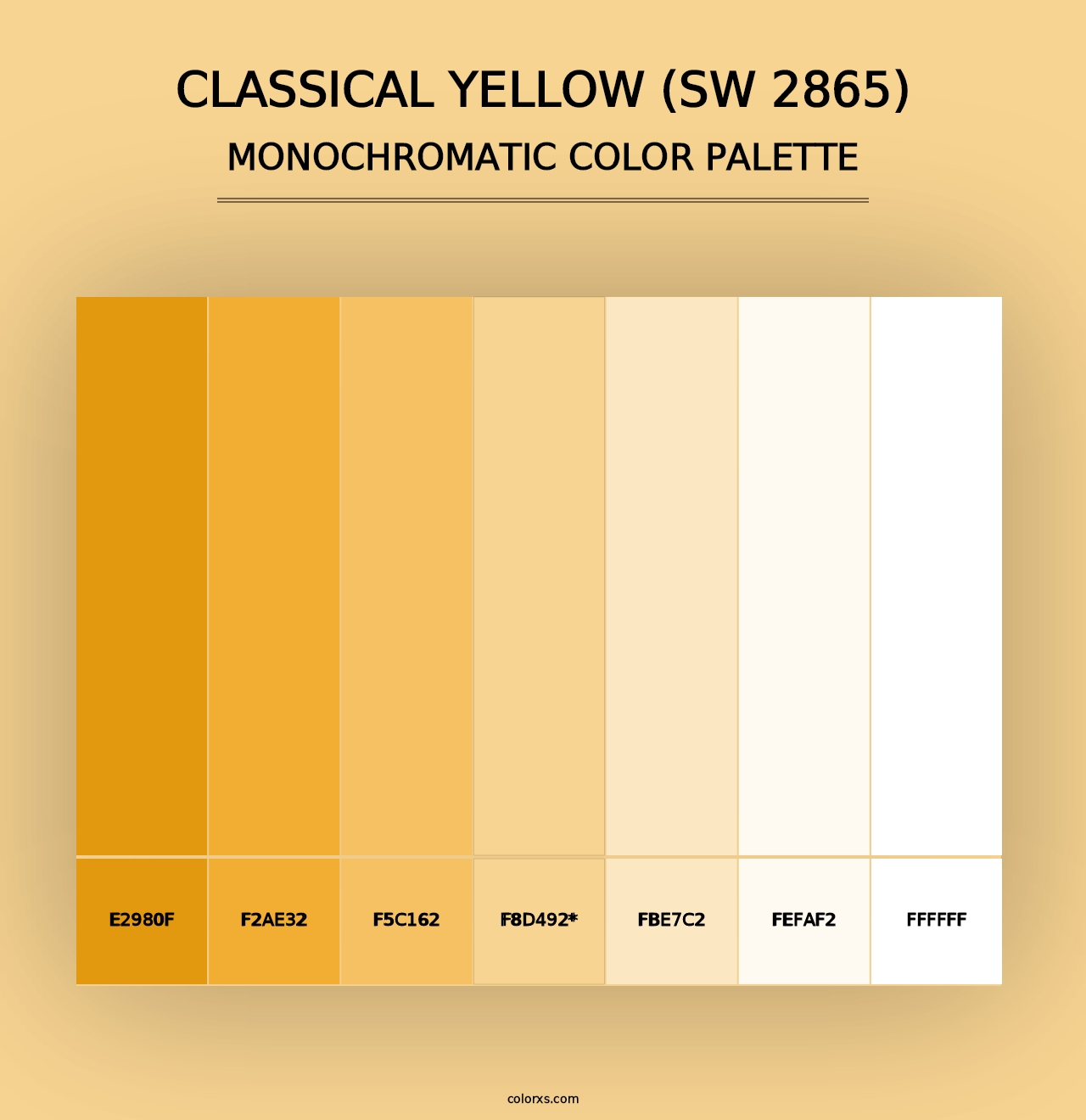 Classical Yellow (SW 2865) - Monochromatic Color Palette