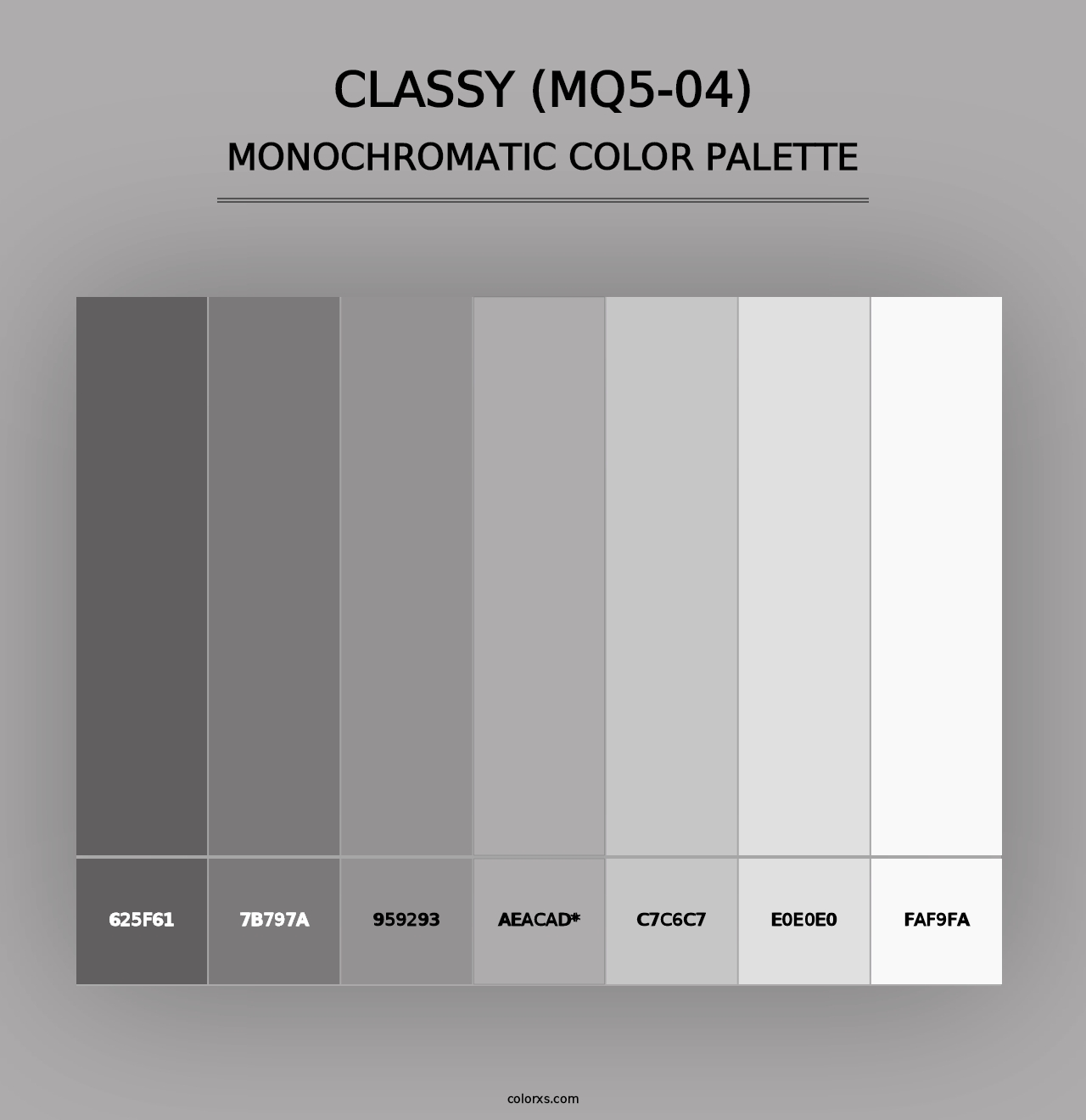 Classy (MQ5-04) - Monochromatic Color Palette