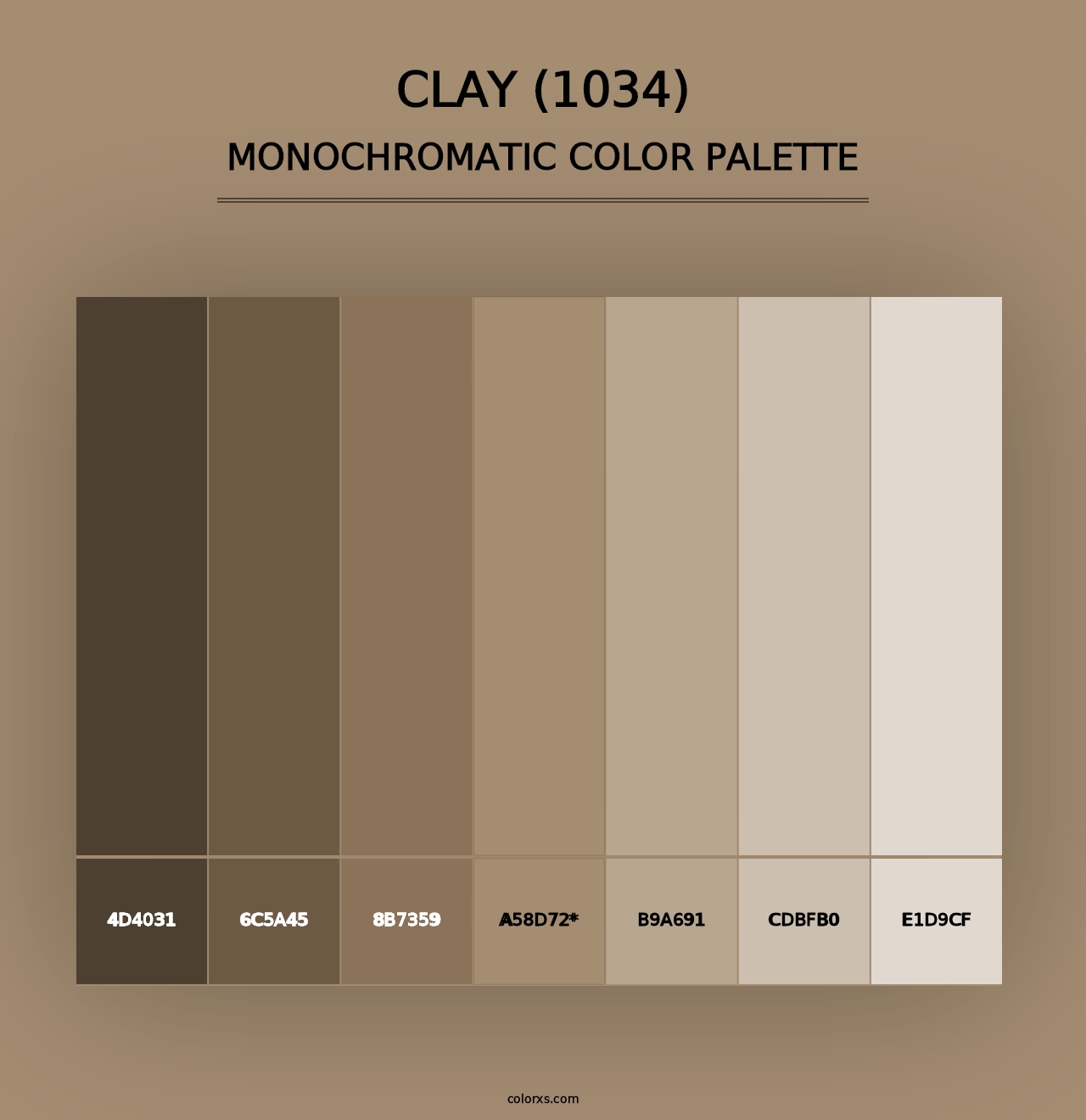 Clay (1034) - Monochromatic Color Palette