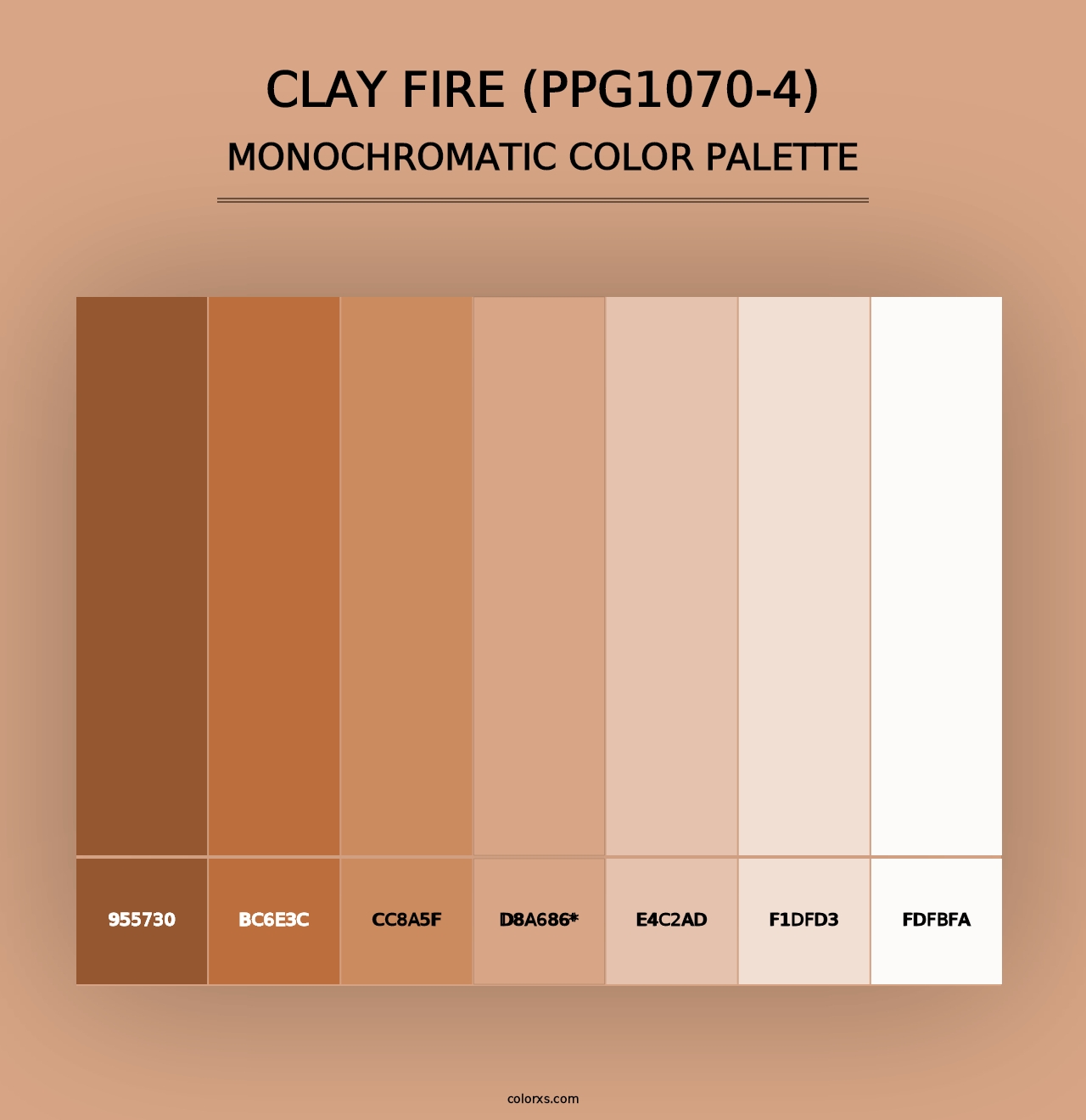 Clay Fire (PPG1070-4) - Monochromatic Color Palette