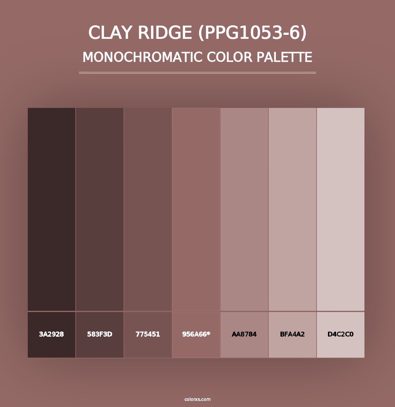 Clay Ridge (PPG1053-6) - Monochromatic Color Palette