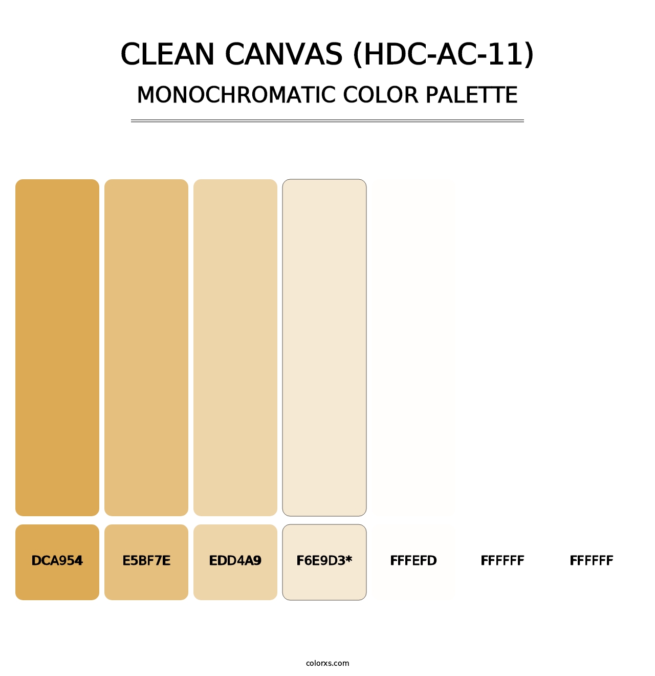 Clean Canvas (HDC-AC-11) - Monochromatic Color Palette