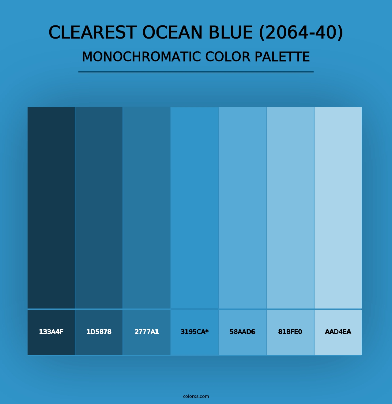 Clearest Ocean Blue (2064-40) - Monochromatic Color Palette