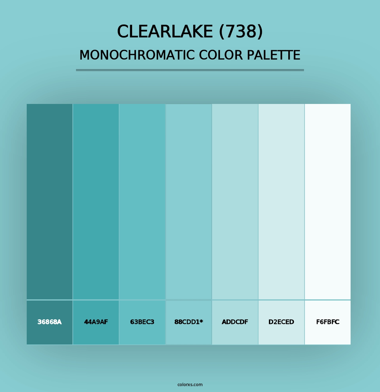 Clearlake (738) - Monochromatic Color Palette