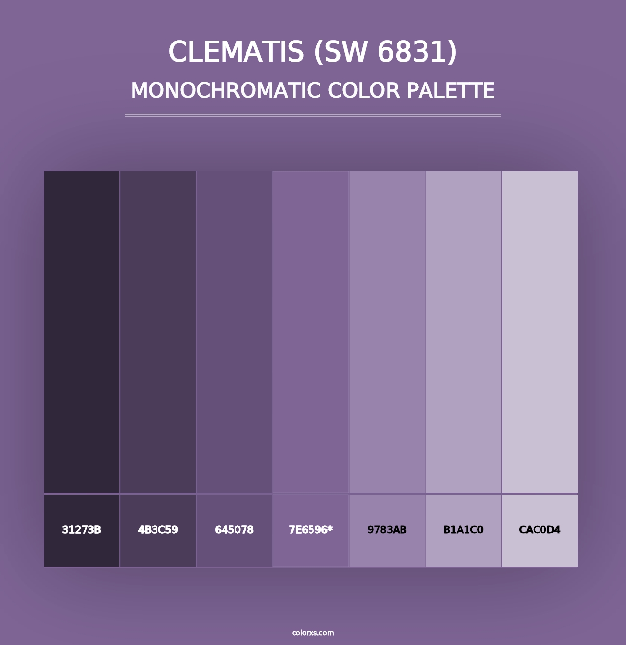 Clematis (SW 6831) - Monochromatic Color Palette