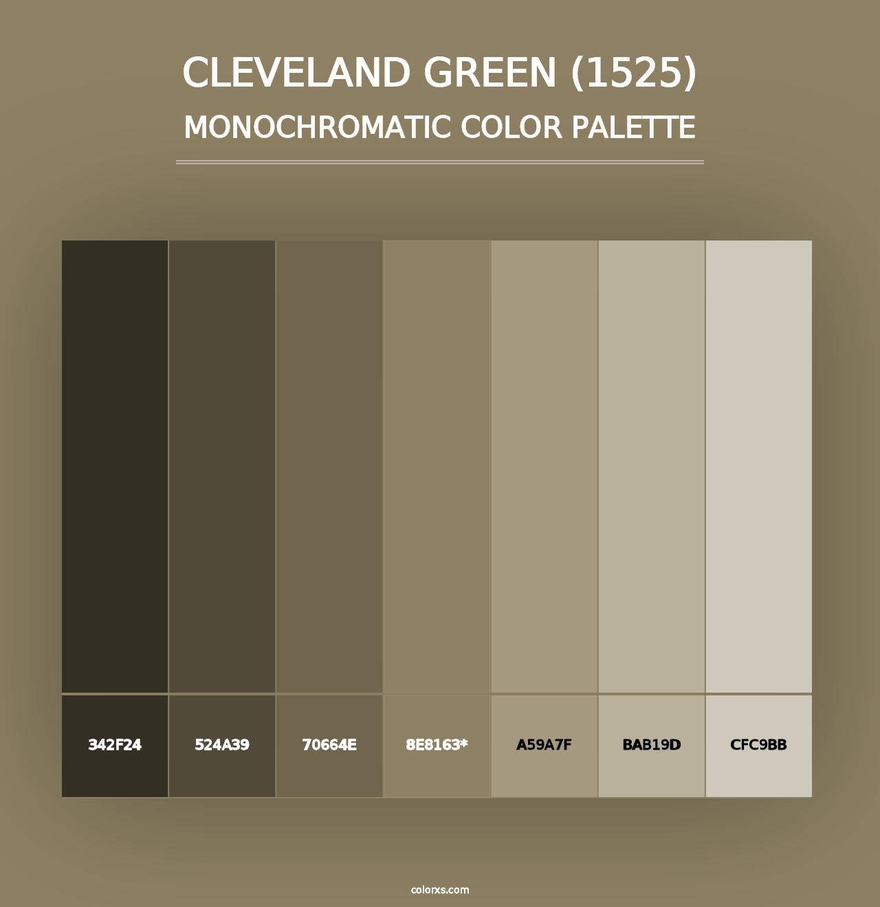 Cleveland Green (1525) - Monochromatic Color Palette