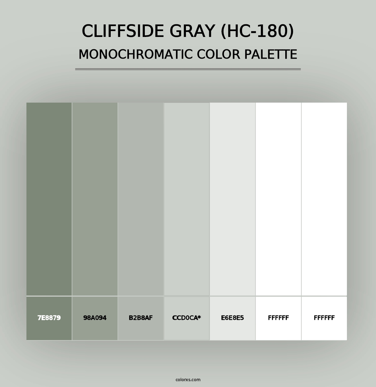 Cliffside Gray (HC-180) - Monochromatic Color Palette