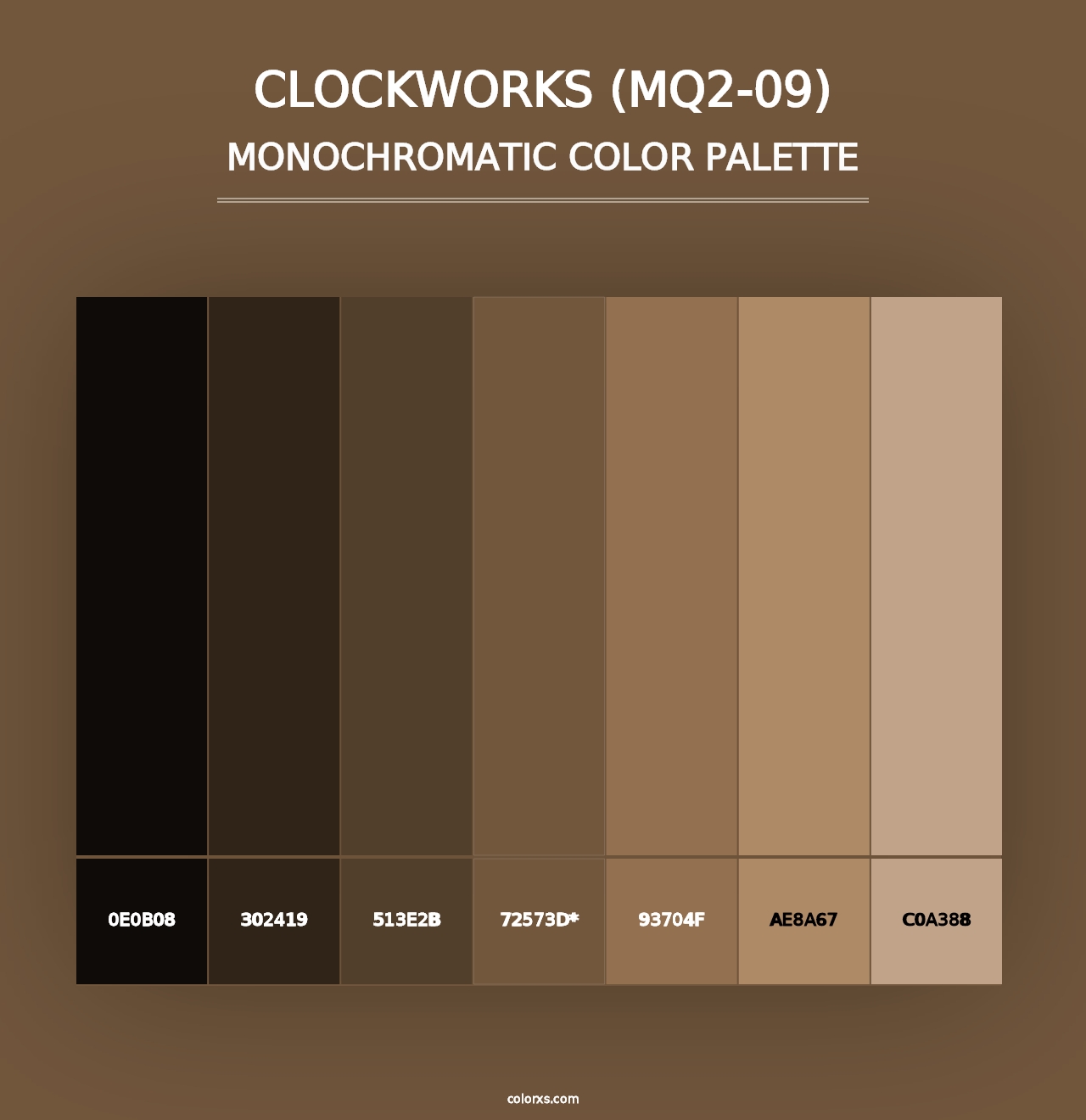 Clockworks (MQ2-09) - Monochromatic Color Palette