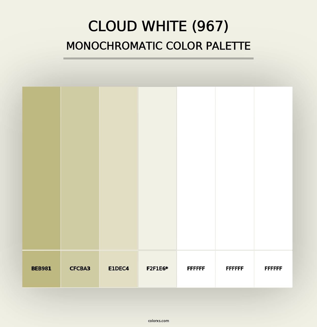 Cloud White (967) - Monochromatic Color Palette