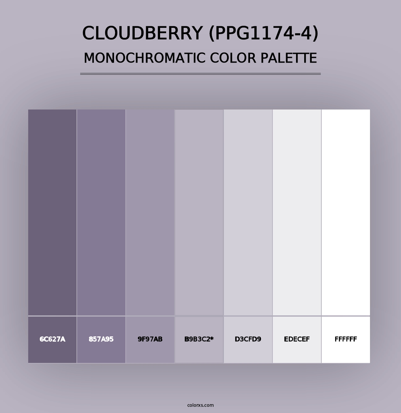 Cloudberry (PPG1174-4) - Monochromatic Color Palette