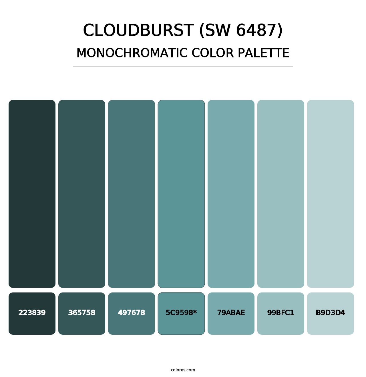 Cloudburst (SW 6487) - Monochromatic Color Palette