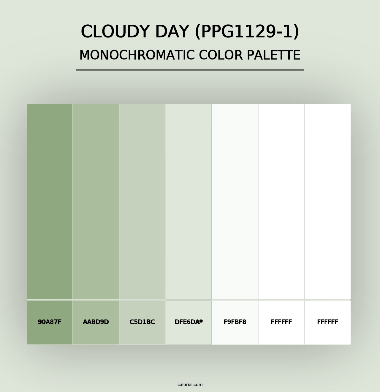 Cloudy Day (PPG1129-1) - Monochromatic Color Palette