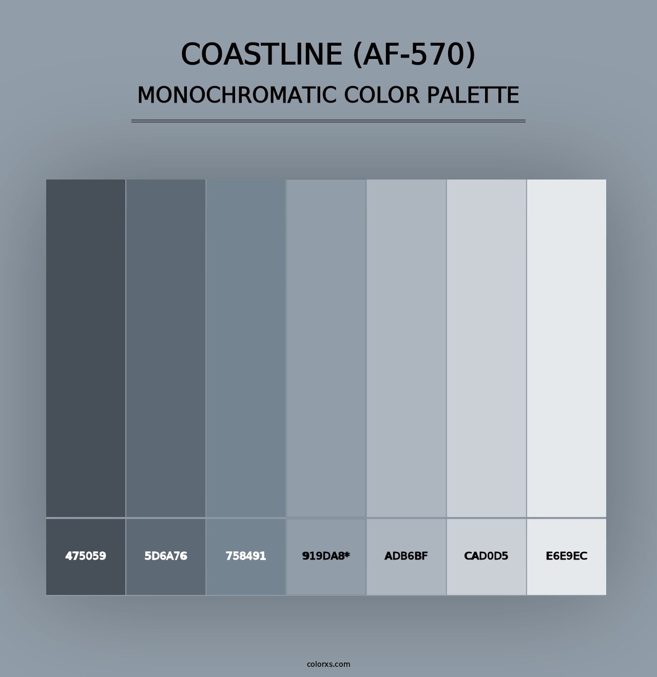 Coastline (AF-570) - Monochromatic Color Palette