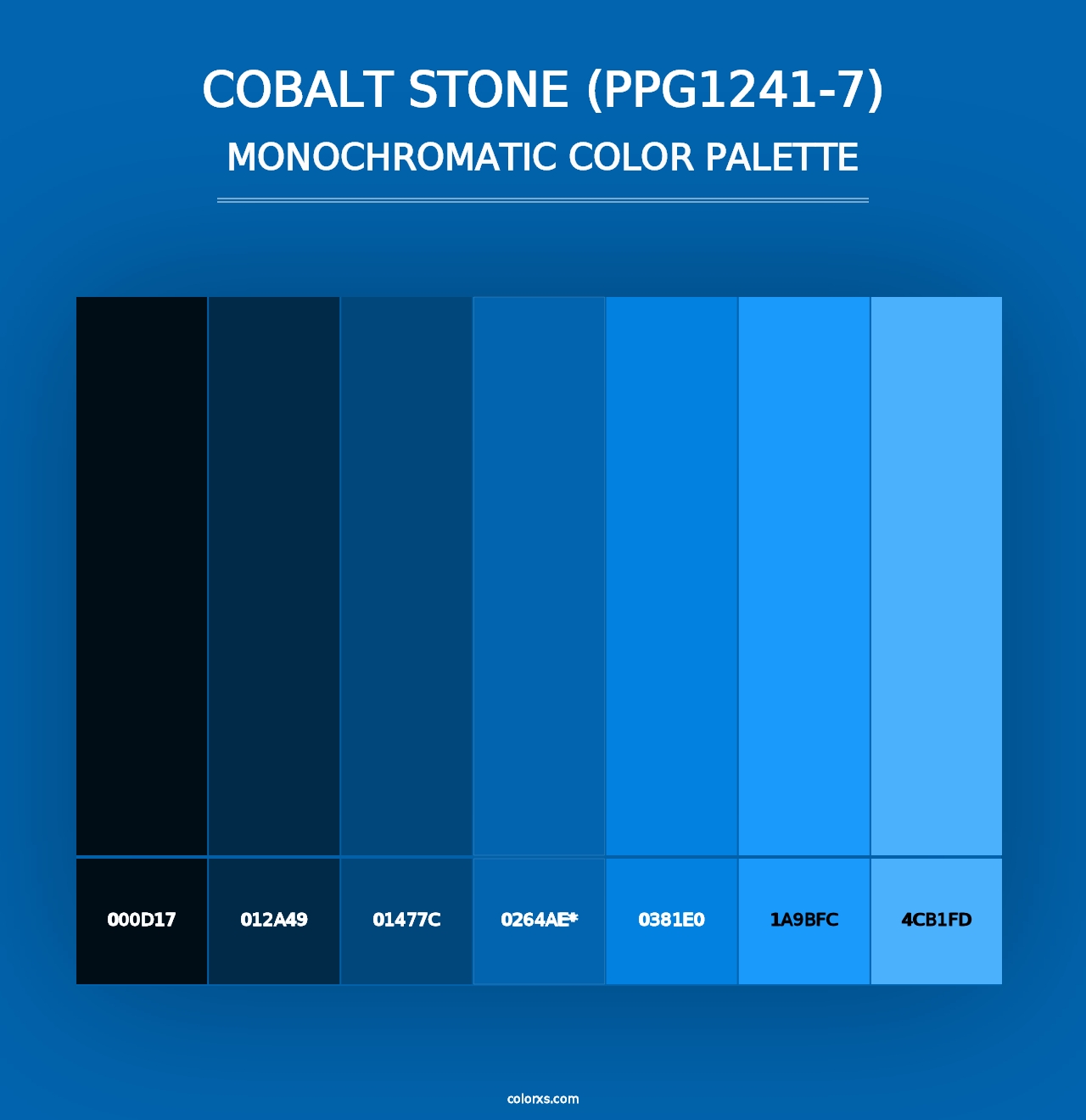 Cobalt Stone (PPG1241-7) - Monochromatic Color Palette