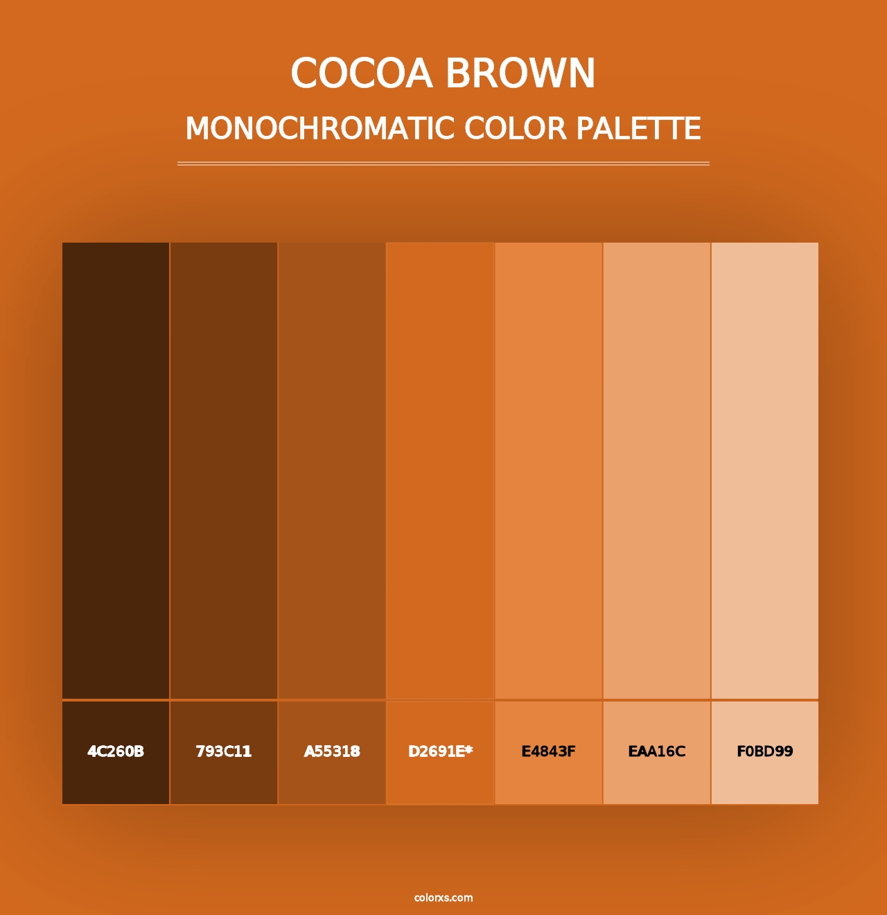 Cocoa Brown - Monochromatic Color Palette