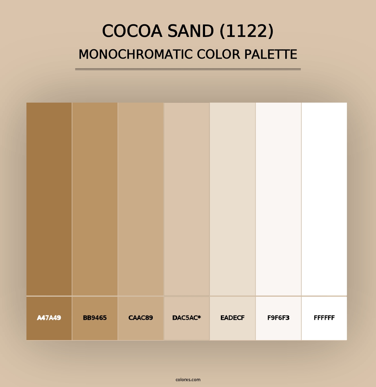 Cocoa Sand (1122) - Monochromatic Color Palette