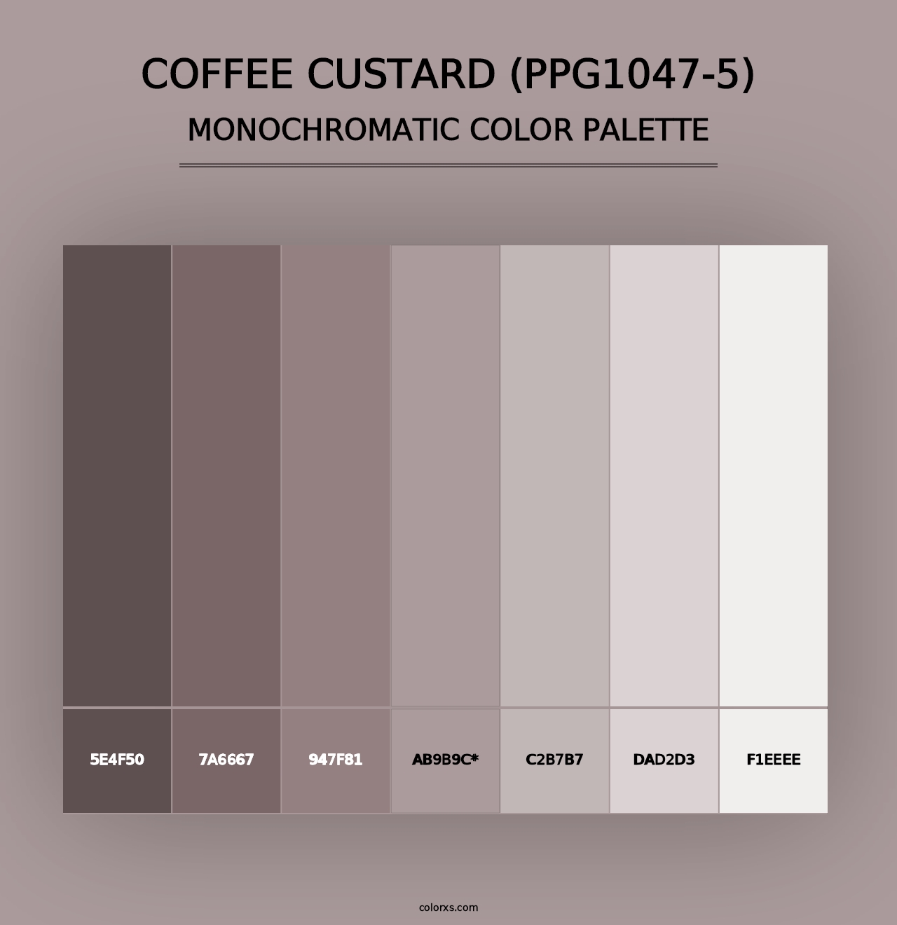 Coffee Custard (PPG1047-5) - Monochromatic Color Palette