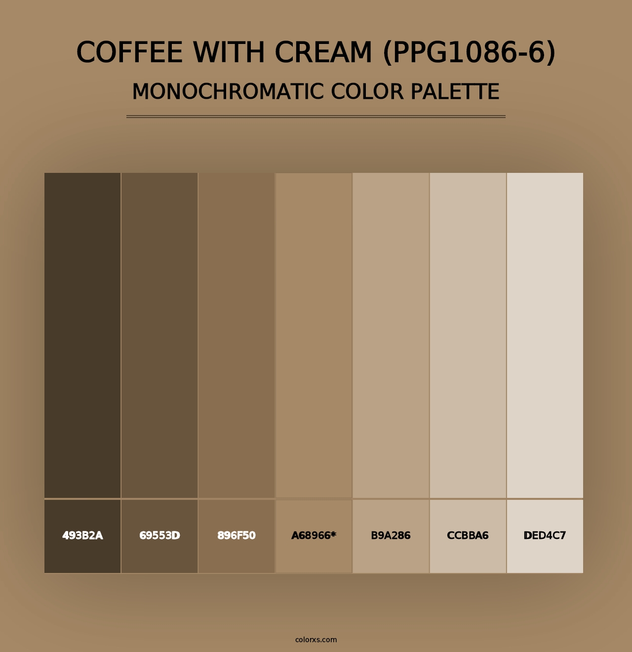 Coffee With Cream (PPG1086-6) - Monochromatic Color Palette