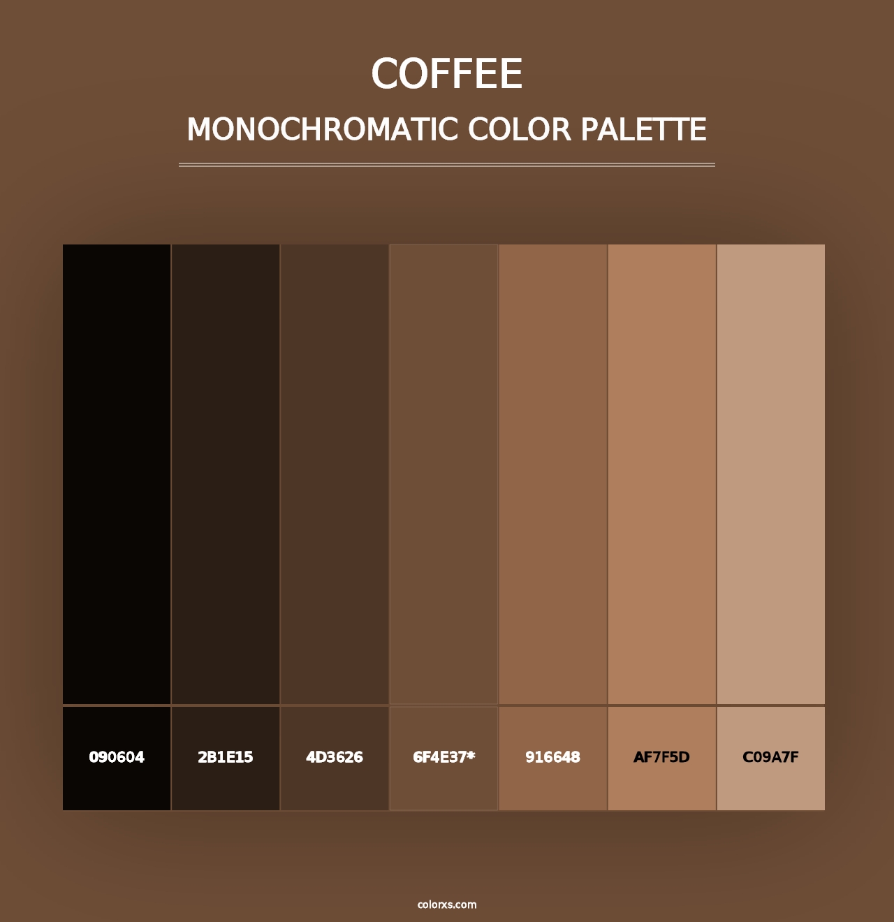 Coffee - Monochromatic Color Palette