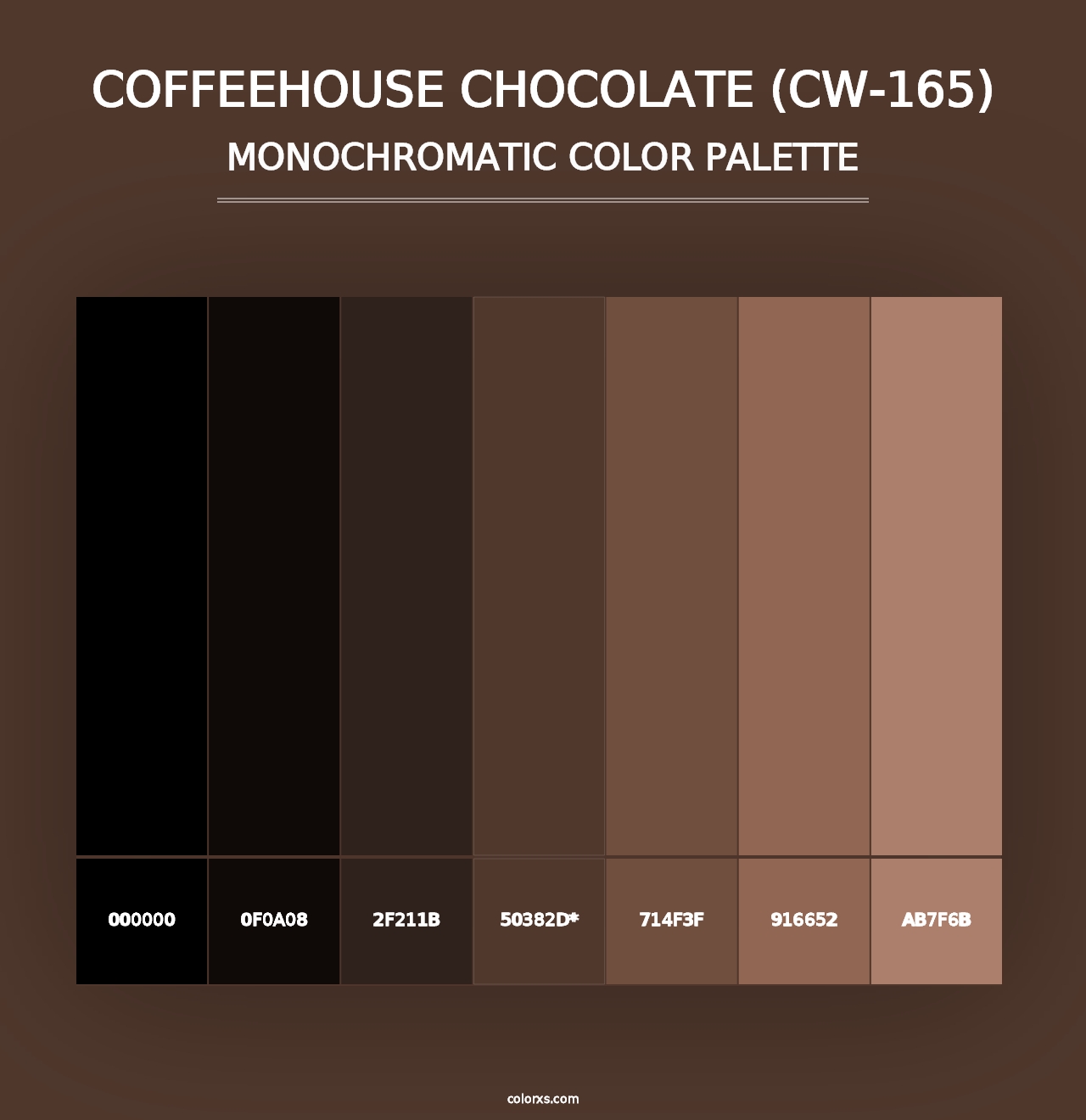 Coffeehouse Chocolate (CW-165) - Monochromatic Color Palette