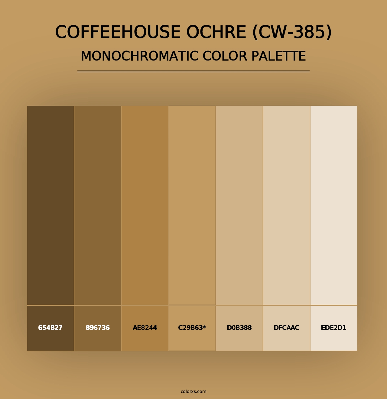 Coffeehouse Ochre (CW-385) - Monochromatic Color Palette