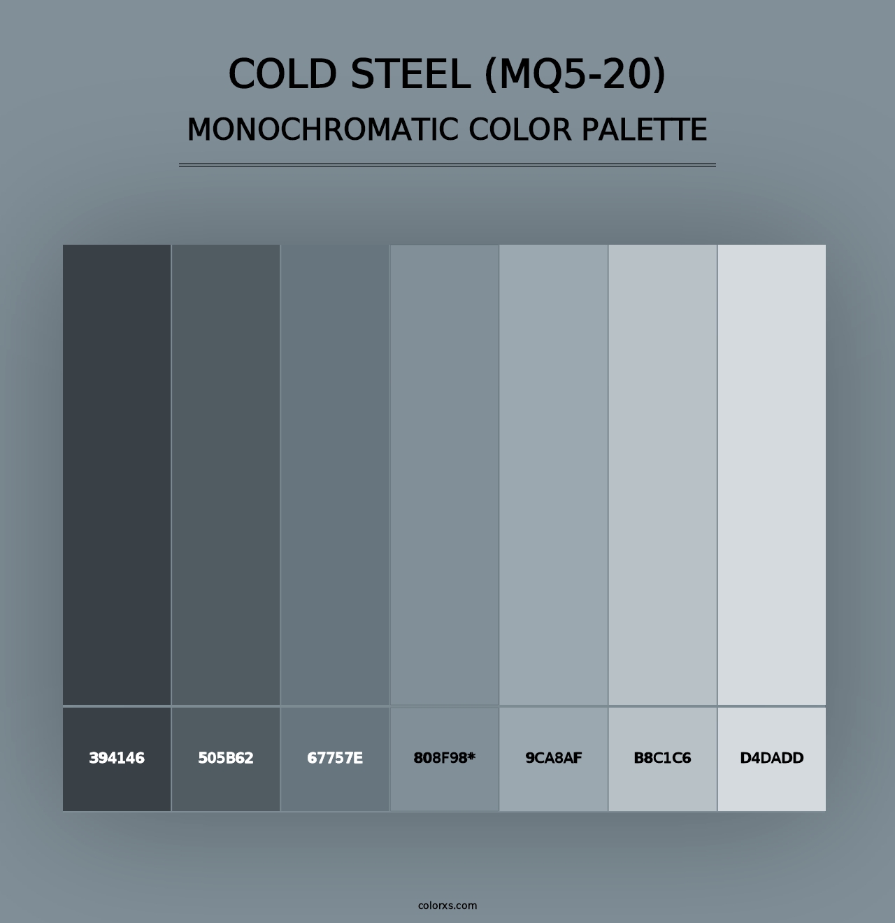 Cold Steel (MQ5-20) - Monochromatic Color Palette