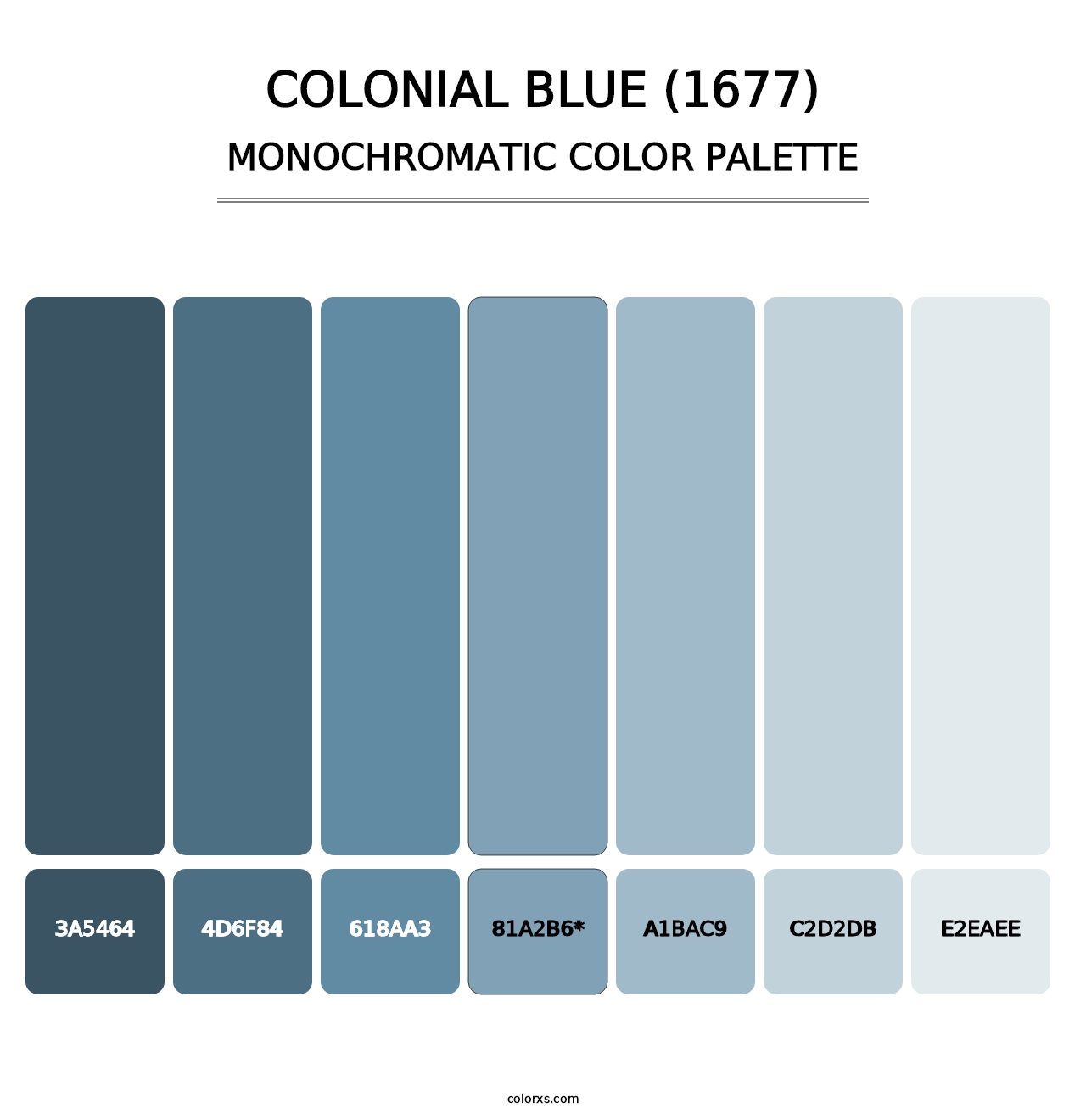 Colonial Blue (1677) - Monochromatic Color Palette