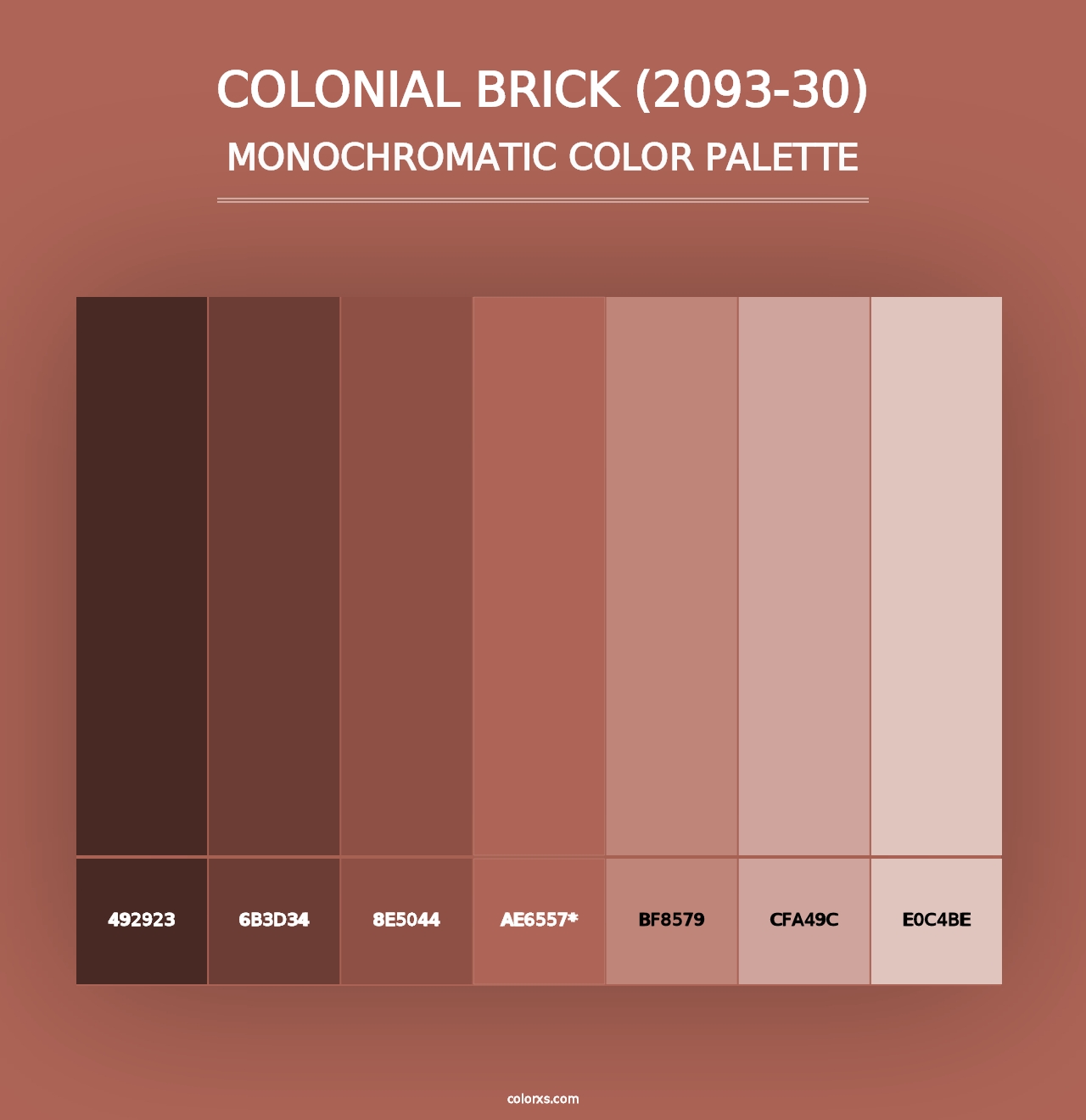 Colonial Brick (2093-30) - Monochromatic Color Palette