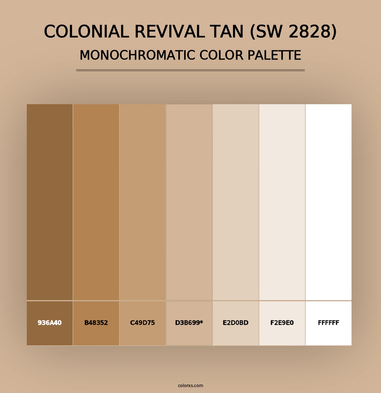 Colonial Revival Tan (SW 2828) - Monochromatic Color Palette