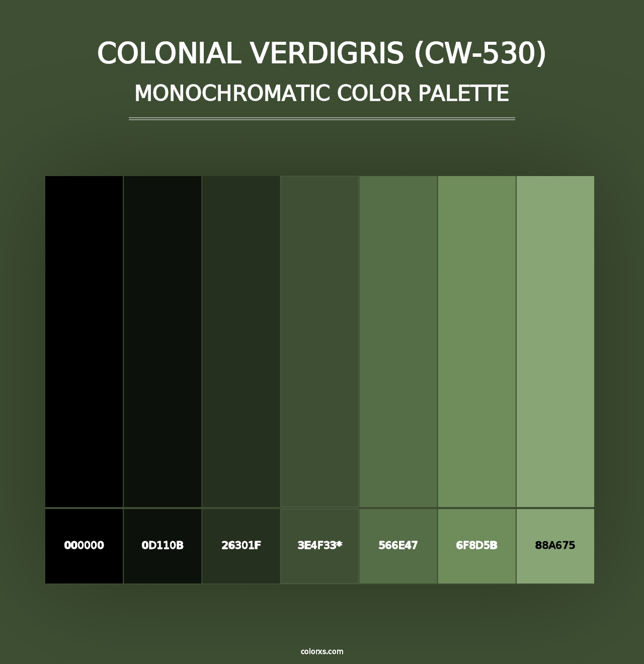 Colonial Verdigris (CW-530) - Monochromatic Color Palette