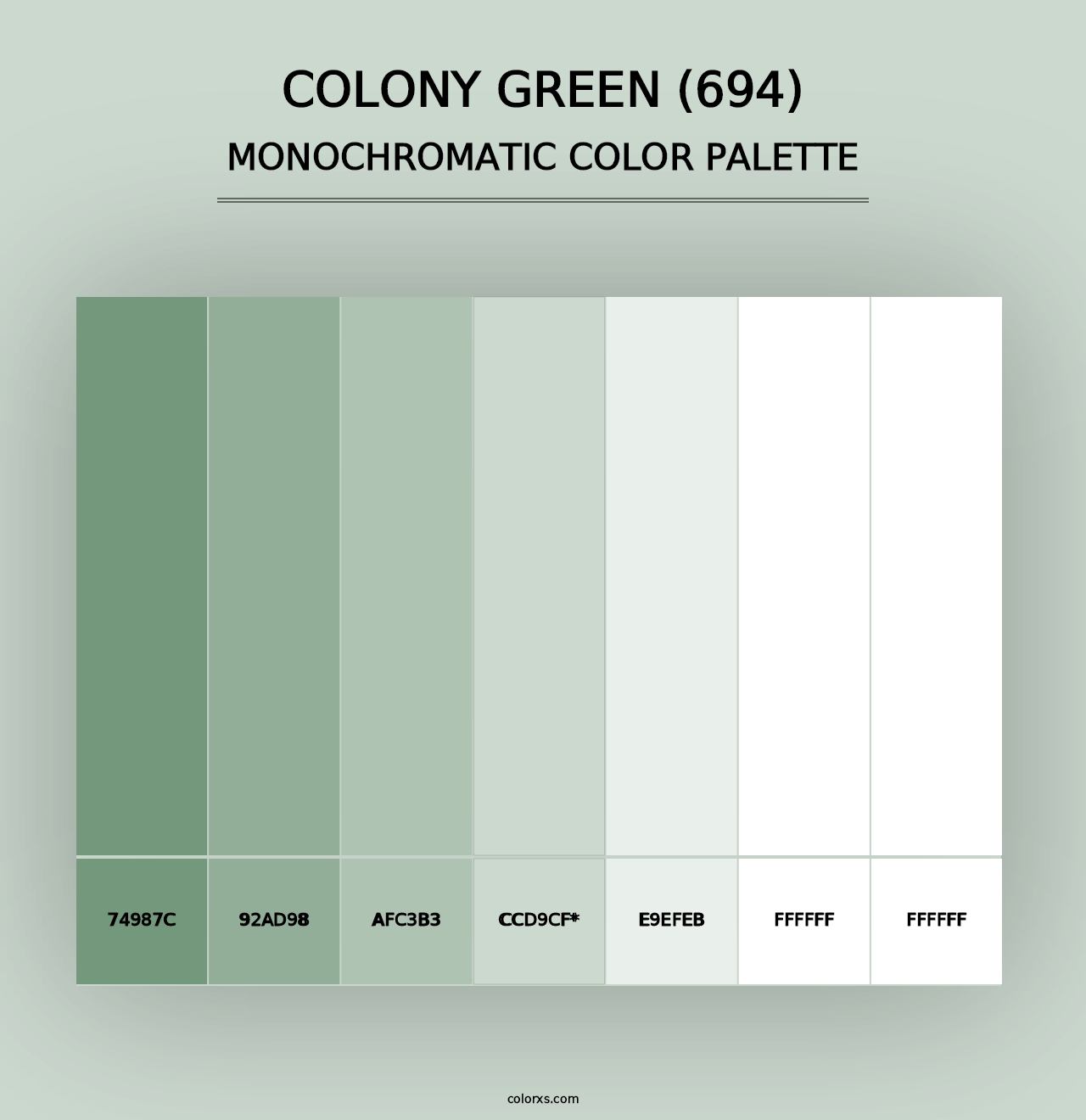 Colony Green (694) - Monochromatic Color Palette