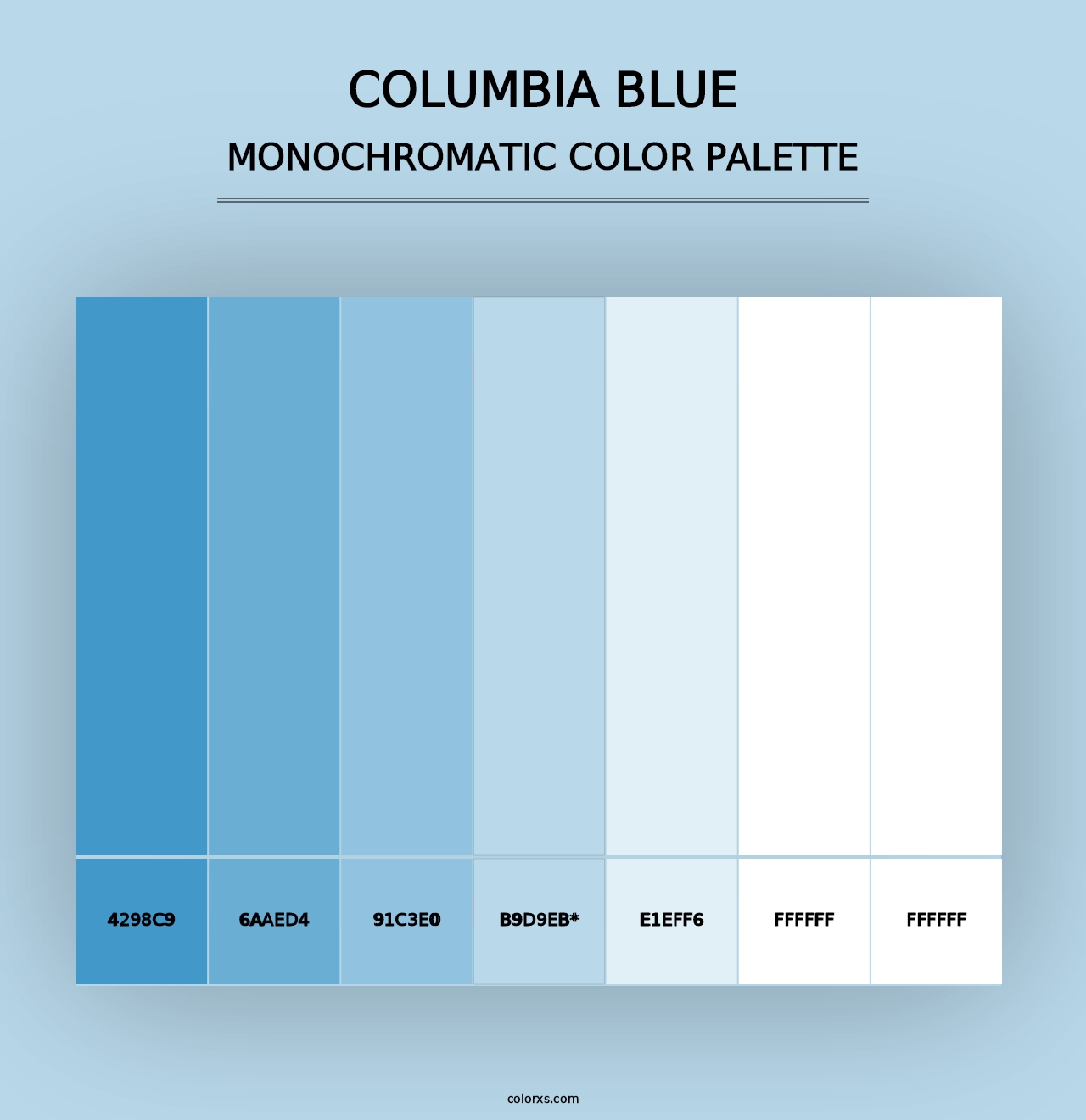 Columbia Blue - Monochromatic Color Palette