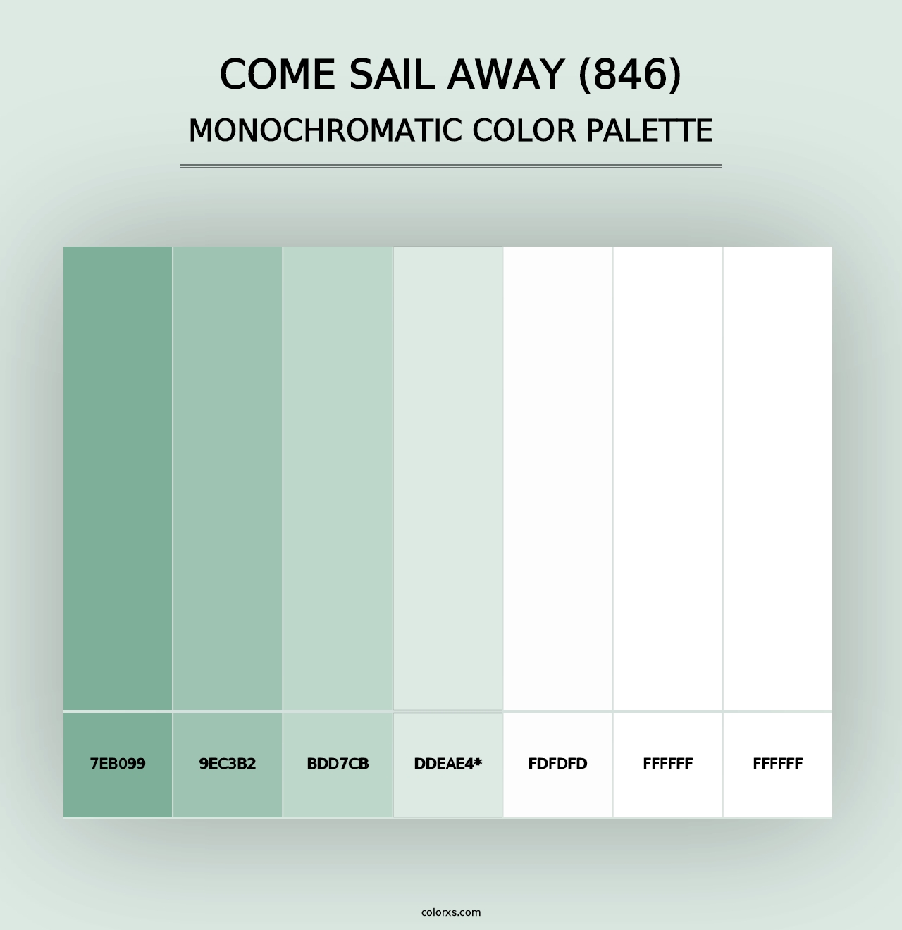 Come Sail Away (846) - Monochromatic Color Palette