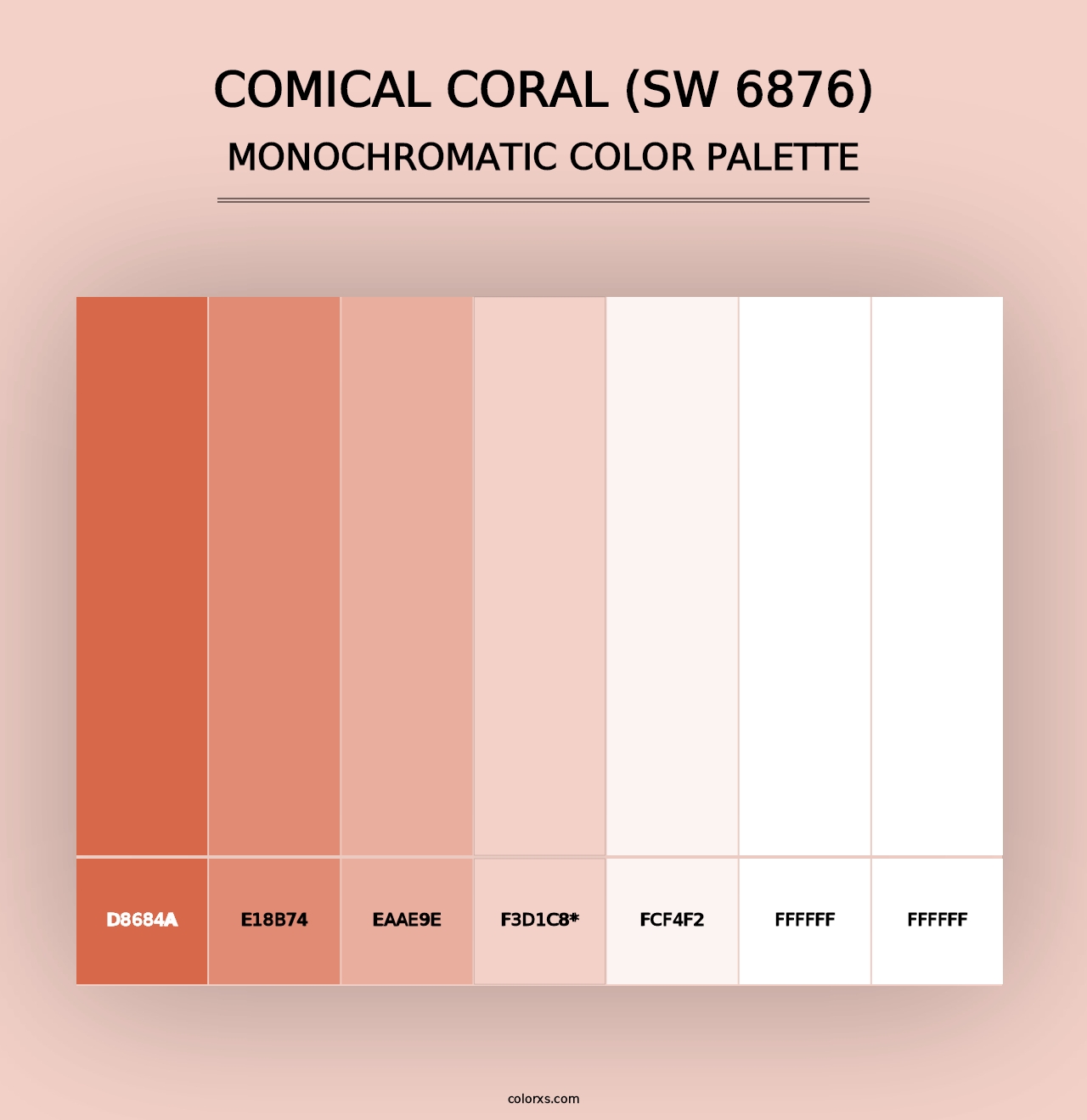 Comical Coral (SW 6876) - Monochromatic Color Palette