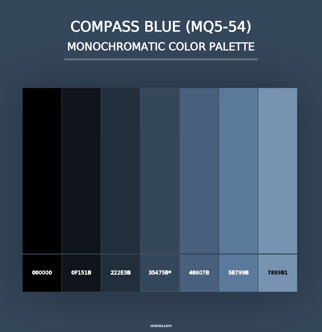 Compass Blue (MQ5-54) - Monochromatic Color Palette