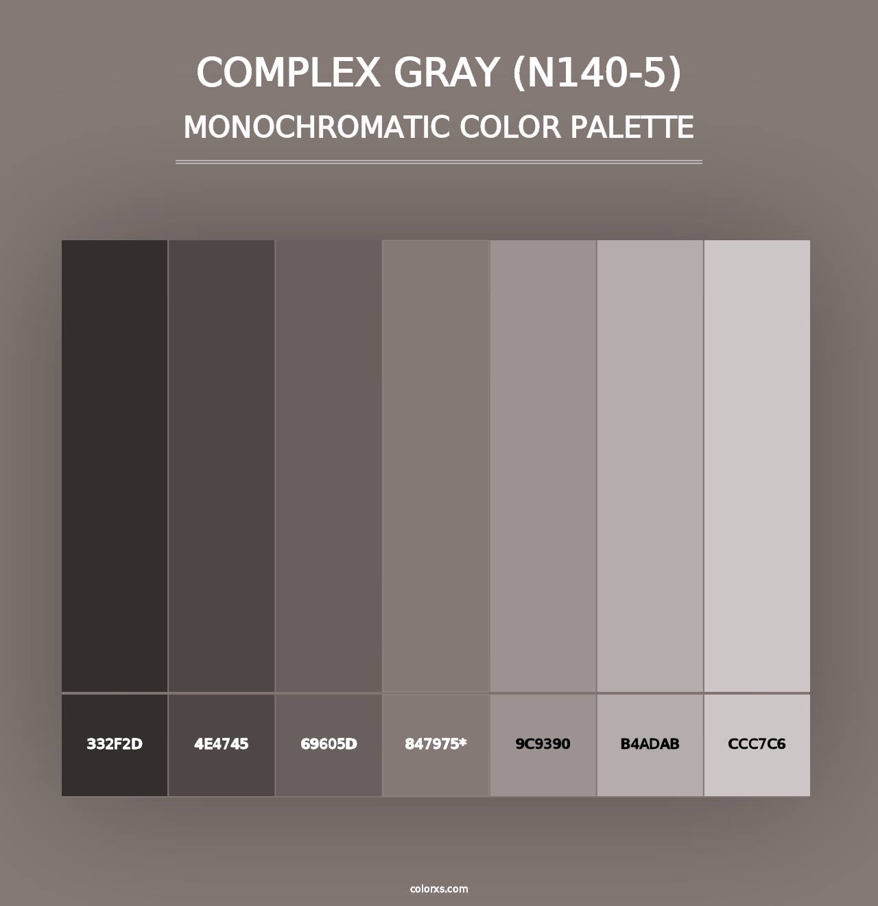 Complex Gray (N140-5) - Monochromatic Color Palette